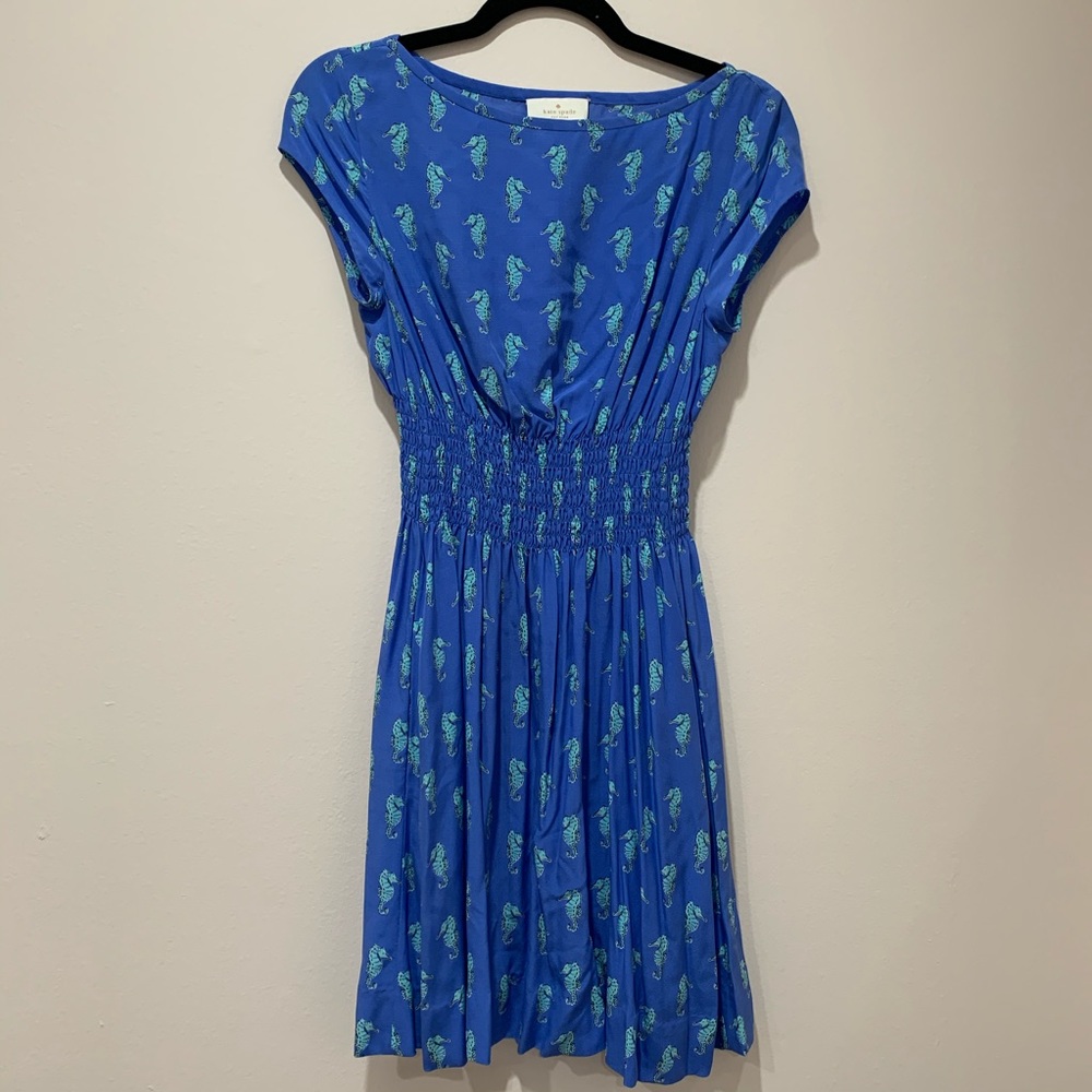 Kate Spade Seahorse Blue Dress Size XS